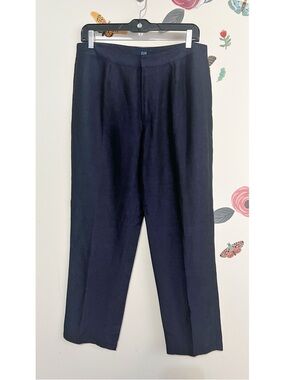 GAP Linen Dark Navy Pants - Straight Leg Crop 10